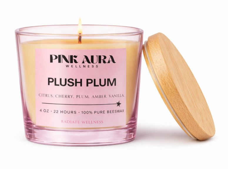 Plush Plum MINI Beeswax Candle