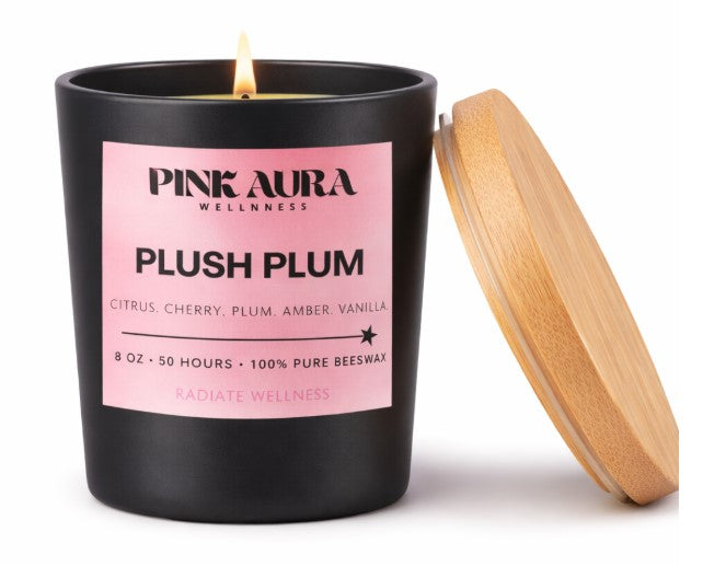Plush Plum Beeswax Candle